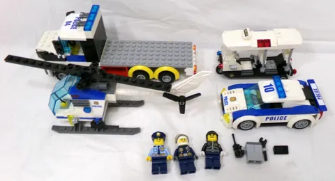 LEGO City Police Vehicle Lot Truck Helicopter Car Builds Incomplete