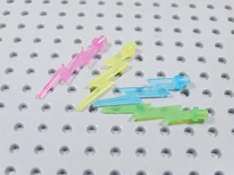 LEGO Lot of 4 Lightning Bolts Weapon Trans Pink Yellow Blue Green Minifig BS