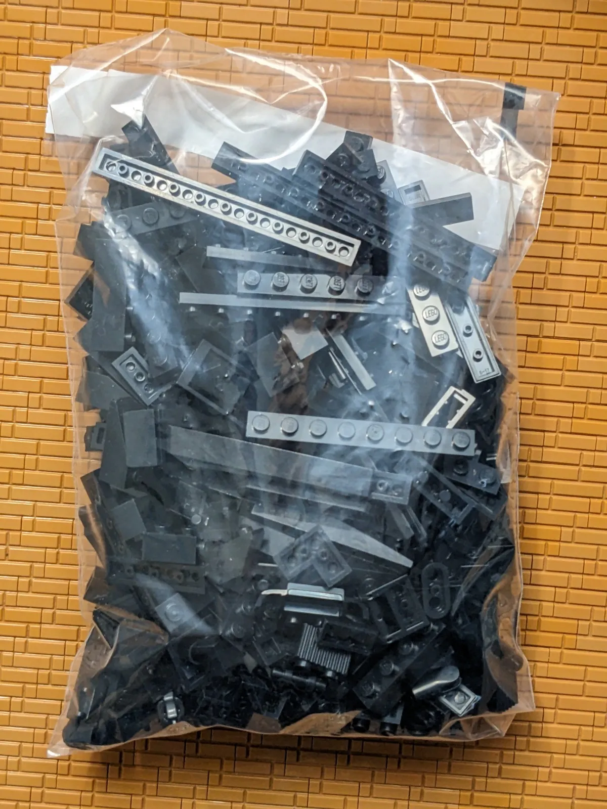 300pcs LEGO Small Black Bulk Lot Random Bricks Plates Finishing Detail Tiles