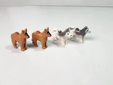 Lego Animal Land Lot of 4 Minifigures Dogs Husky and German Shepherd!