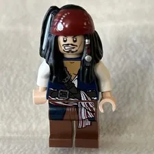 LEGO Pirates of the Caribbean Jack Sparrow Minifigure Used Rare Adult Owned