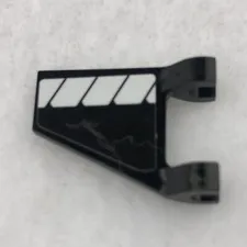 LEGO 44676pb040R Black Flag 2 x 2 Trapezoid W/ White Stripes (Right Side)