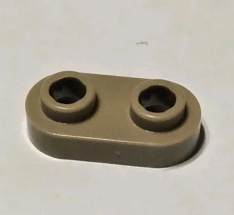 LEGO Parts - Dark Tan Plate, Round 1 x 2 with Open Studs - No 35480