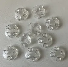 LEGO 10x NEW Pieces Plate 2x2 Round, Boat Slide, Shoe TRANS CLEAR #2654/28558