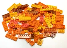 Lego Orange PLATES 2X'S ONLY 100pc Bulk Lot 2x6 2x4 2x3 2x2 Construction City