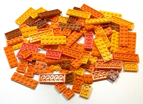 Lego Orange PLATES 2X'S ONLY 100pc Bulk Lot 2x6 2x4 2x3 2x2 Construction City
