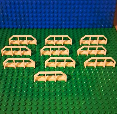 LEGO 1x6x2 Train Fence. In White. Lot Of 10. Excellent Condition