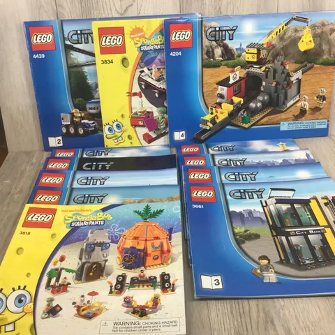 Mixed Lot of 12 LEGO City/Mixed Instruction Manuals/Booklets