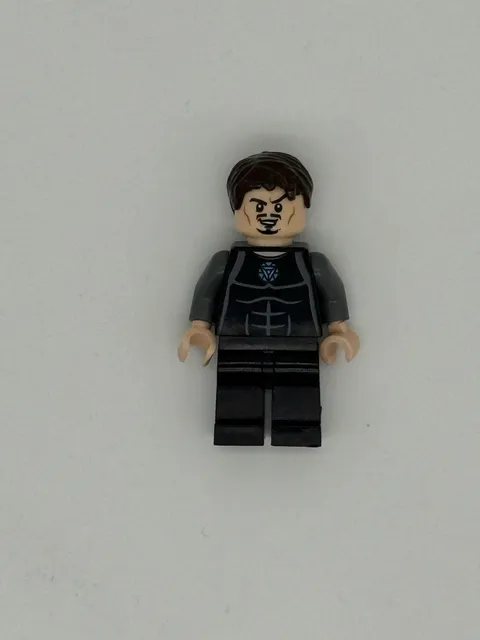 Lego Marvel Super Heroes Tony Stark Black And Dark Bluish Gray Minifigure 76007