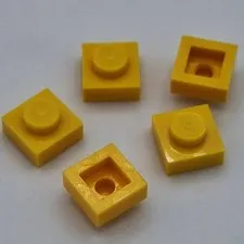 Lego - 5 Basic Yellow 1 x 1 Stud Plates 3024