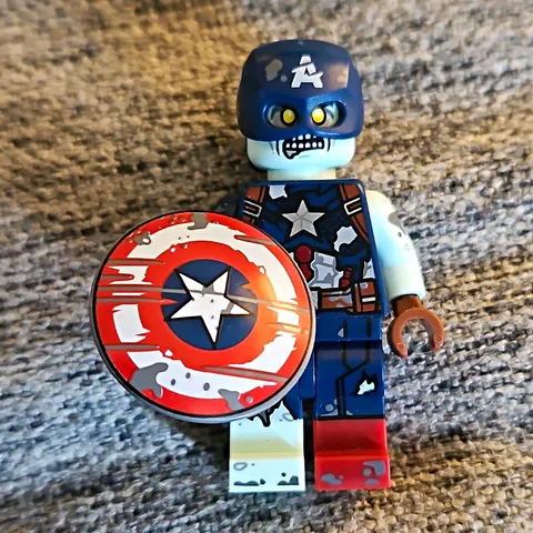 LEGO Zombie Captain America Minifigure with Shield