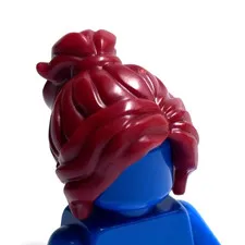 Lego - Minifigure Hair - Dark Red, Ponytail, Wavy, Bangs