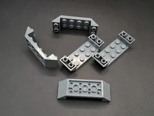 LEGO - 5x - Modified Brick - Slope - 45 6x2 Double - Dark Grey - 22889