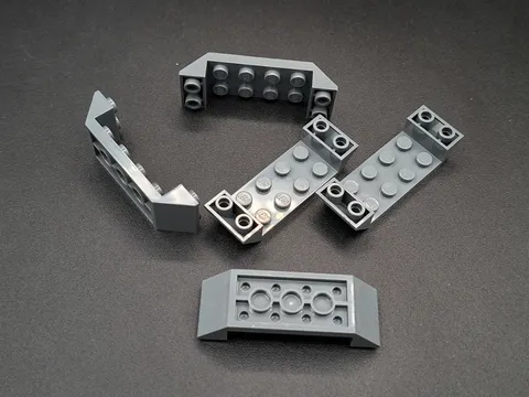 LEGO - 5x - Modified Brick - Slope - 45 6x2 Double - Dark Grey - 22889