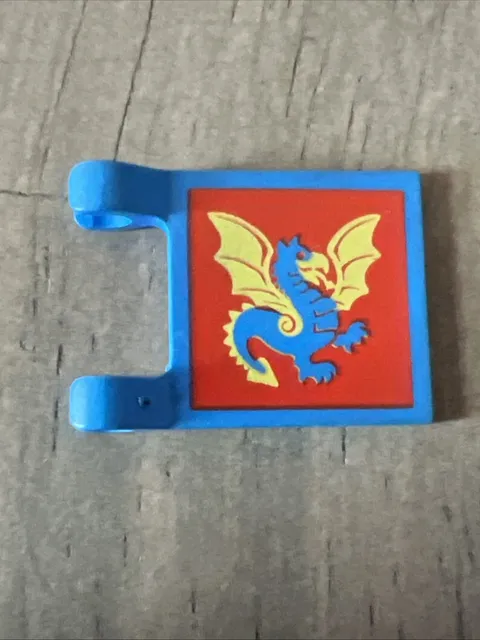 LEGO 2335px9 Flag 2 x 2 Square with Red Square and Yellow / Blue Dragon Pattern