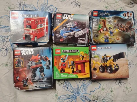 Legos Lot Of 6,Starwars Harrypotter,Visible Cardboard Damage Selling As Is