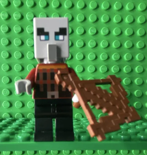 Lego Minifigure Minecraft Pillager With Weapon