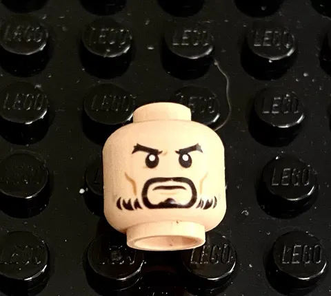 LEGO Light Nougat Head Black Eyebrows, Goatee, Light Beard, Medium Nougat  Lines