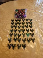  Lego Assorted Flowers Plant pieces Colorful & 6x5 Green Leaf Leaves #2