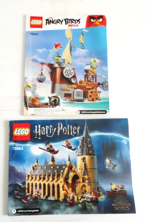 2 Lego Manuals The Angry Birds Movie 75825 & Good Condition Harry Potter 75952