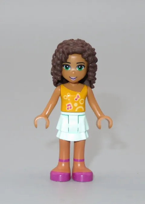 LEGO Friends Andrea brown hair orange tank  top minifigures 3061 Park Cafe