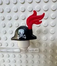 LEGO Minifigure, Headgear Pirate Bicorne w White Skull and Crossbones 2528pb03