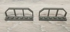 Lego 6583 Old Dark Gray Plate Modified 1 x 6 With Train Wagon End Fence Lot Of 2