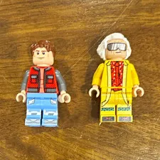LEGO Back to the Future Marty McFly & Doc Minifigures Lot of 2 10300