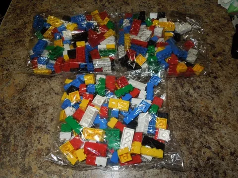 Lot of 3 New Sealed 2007 Multi-colored Basic Lego Brick Pieces - Almost a pound
