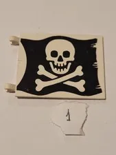 LEGO White Flag 6x5 with Skull & Crossbones Pirates 6270 6279 6372 1788 #2525p01