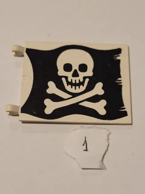 LEGO White Flag 6x5 with Skull & Crossbones Pirates 6270 6279 6372 1788 #2525p01