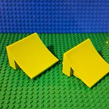 LEGO Skate Ramps. Lime Green. 2 Pieces