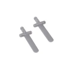 2x LEGO Accessories Weapon Sword Flat Silver Gray Short Sword 4611879 3847
