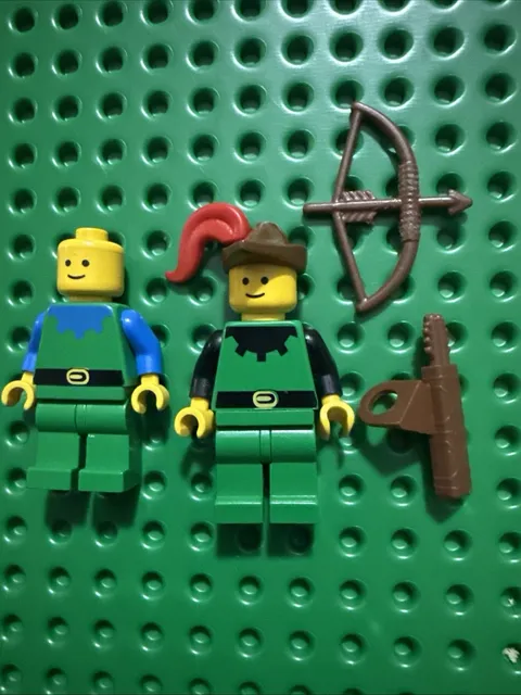 Castle Forestmen Lego Minifigure Lot Of 2 Vintage Authentic with Accessories