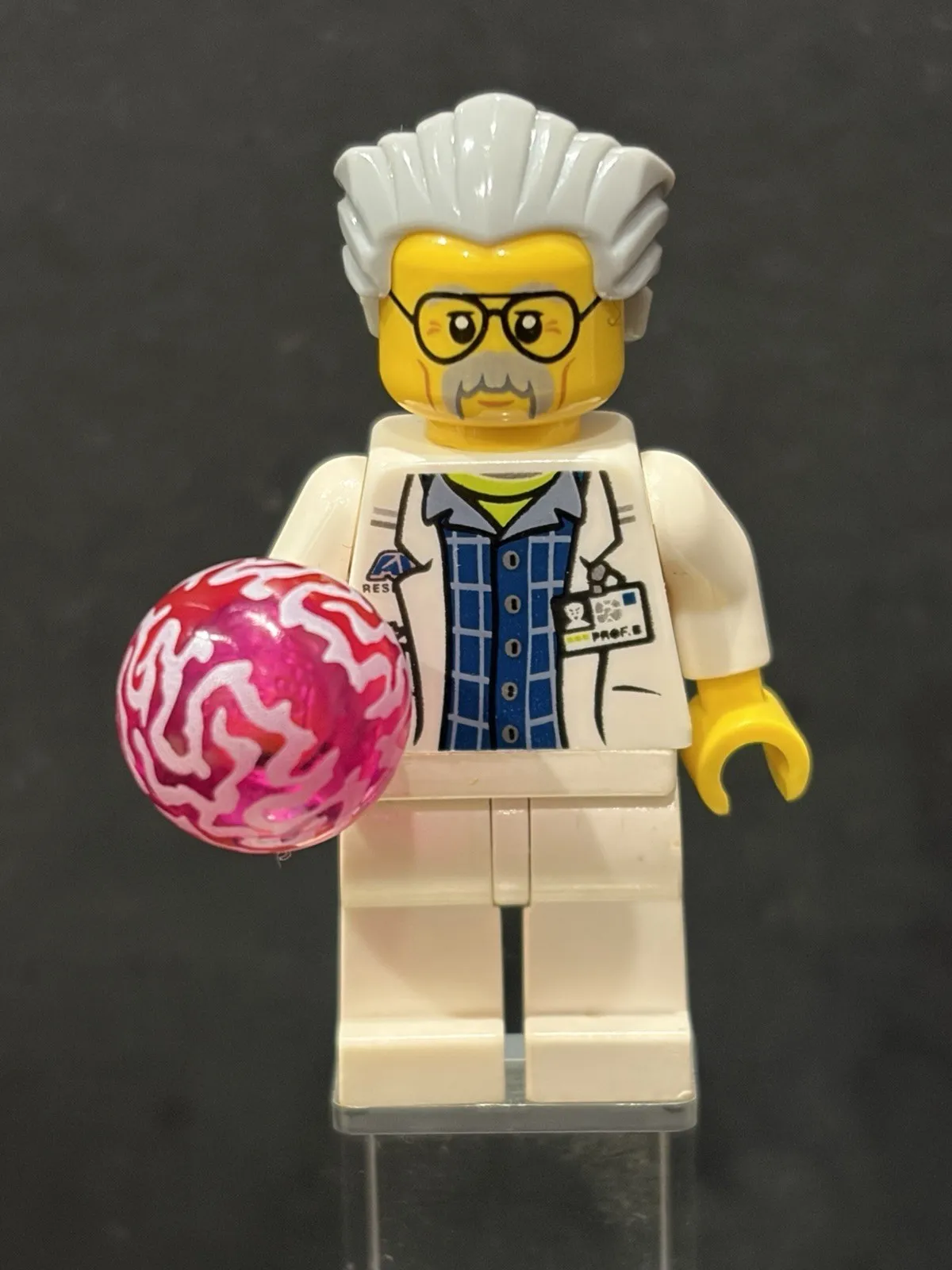 LEGO Ultra Agents Minifig Professor Brainstein uagt023 w RARE BRAIN PART uagt034
