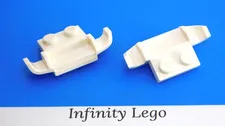 4 LEGO White Plate 1 x 2 with Racer Grille 4 x 1 x 2/3 Spoiler Sport Car (50949)