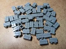 LEGO BULK LOT OF 52 LIGHT BLUISH GRAY 1X2 MASONRY PROFILE WALL BRICKS 98283