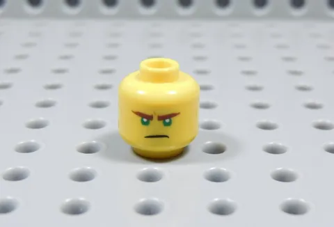 LEGO Ninjago Yellow Male Boy Dual Sided Head Minifig Eye Mask Green Eyes BT