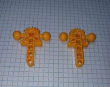 2 Bionicle  Bright Light Orange Low Torso 47306 Lego part hips 7 tooth half gear