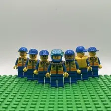 LEGO Coast Guard Minifigure Lot of 7 Patrollers Divers Pilots Minifigs