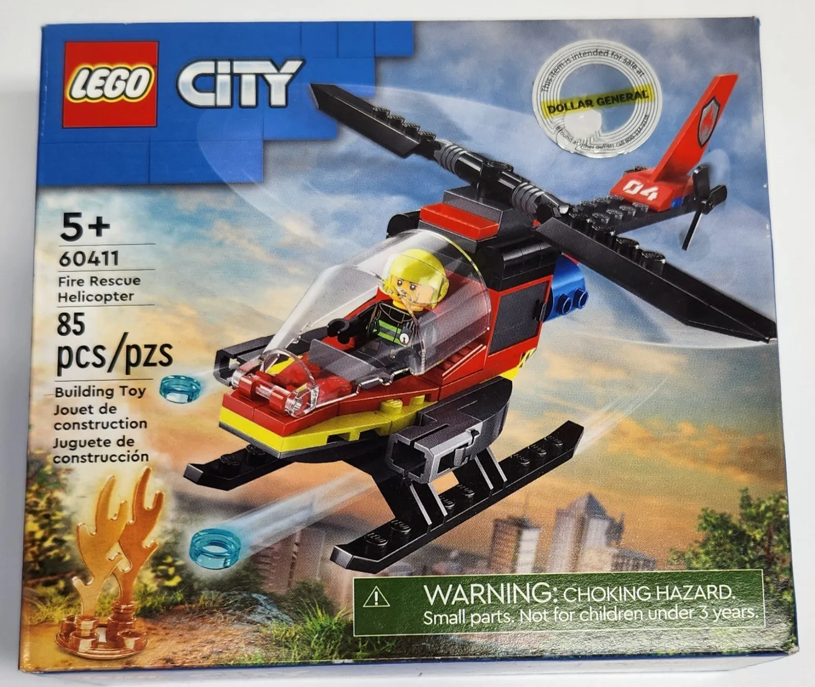 LEGO City Fire Rescue Helicopter 60411 85 Pieces Building Set Complete Sealed