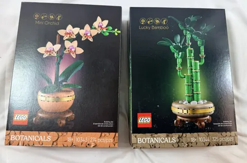 Lot of 2 LEGO Botanicals Sets - Mini Orchid 10343 & Lucky Bamboo 10344 NEW