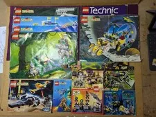 Lego 6 used vintage instruction manuals & 3 flyers-catalogs old Lego