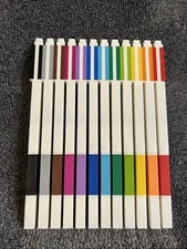 Lot Of 12 LEGO Colored Pens Stackable And Tip Covers On All Except Yellow
