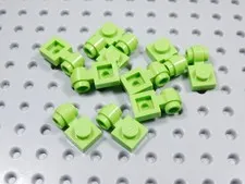 LEGO Lot of 10 Lime Green 1x1 Modified Plates w/ Light Clip BO
