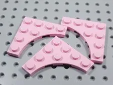 LEGO Lot of 3 Pink 4x4 Cutout Plates BN