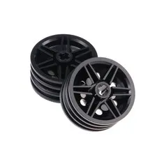 2x LEGO Technic Wheel 30x14 Black Axle Hole 6251174 98821 116107 56904
