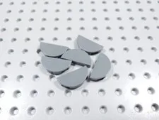 LEGO Lot of 6 Dark Bluish Gray 1x2 Half Round Smooth Tiles Plates BD