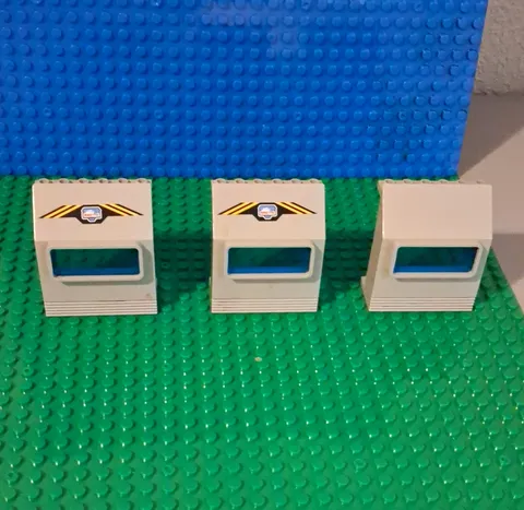 LEGO Artic Explorer Grey Panel 3 x 6 x 6 Sloped with Window. Lot Of 3