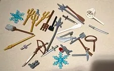 LEGO Minifigure Accessories Bulk Lot Weapons Tools Swords Bows Multicolor